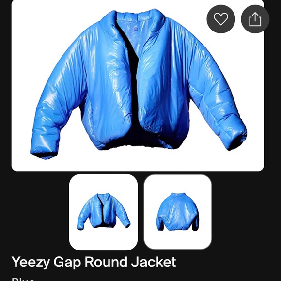 Yeezy Gap Blue Round Puffer Jacket Size L - Picture 1 of 4